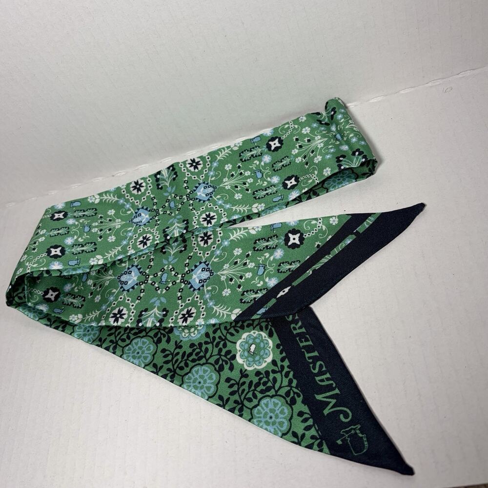 Made In Italy Exclusive For The MASTERS Ladies Silk Bag Scarf/Twirly - Green
